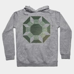 Quilt Pattern Castle in Green Hoodie